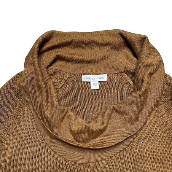 COLDWATER CREEK Brown Cowl Neck Sweater Size Large - Picture 2 of 5